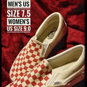 7.5 Men/9 Women VANS Asher Slip On Checks